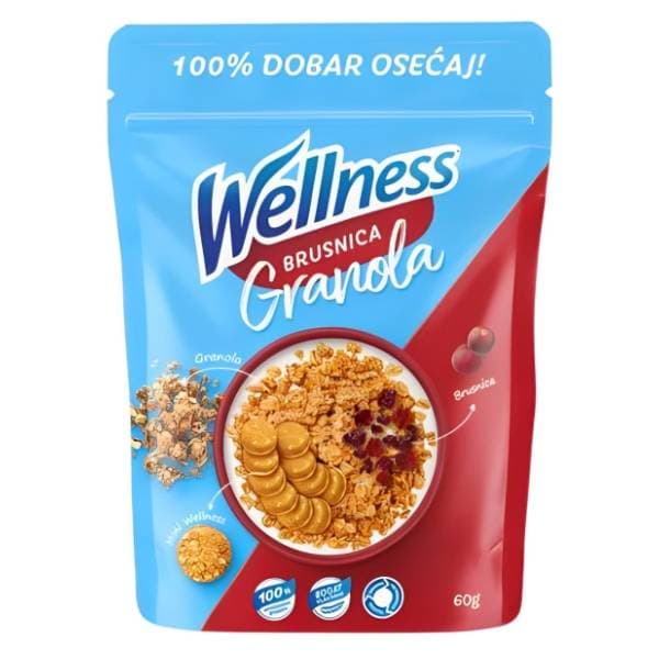 WELLNESS granola brusnica 60g 0