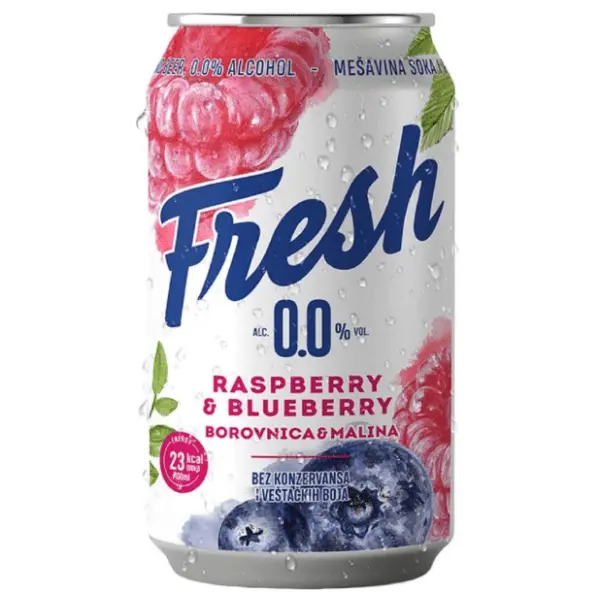 JELEN Fresh malina borovnica 0% 0,33l 0