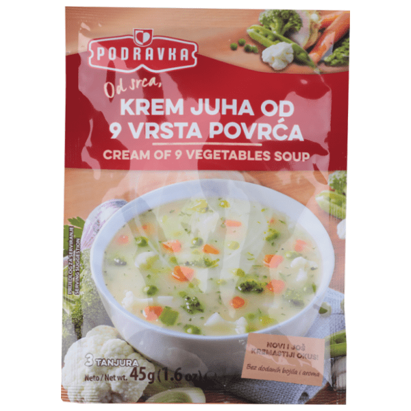 Krem supa od 9 vrsta povrća PODRAVKA 45g 0