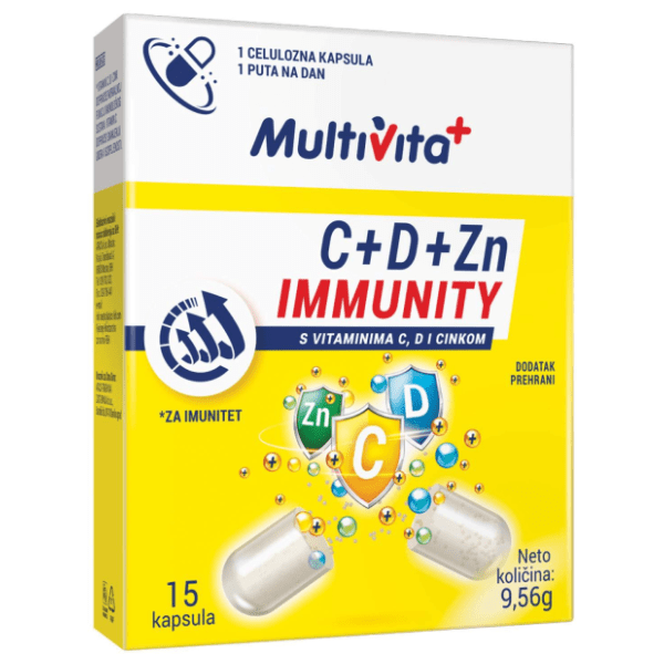 MULTIVITA kapsule immunity C+D+ZN 15kom 0