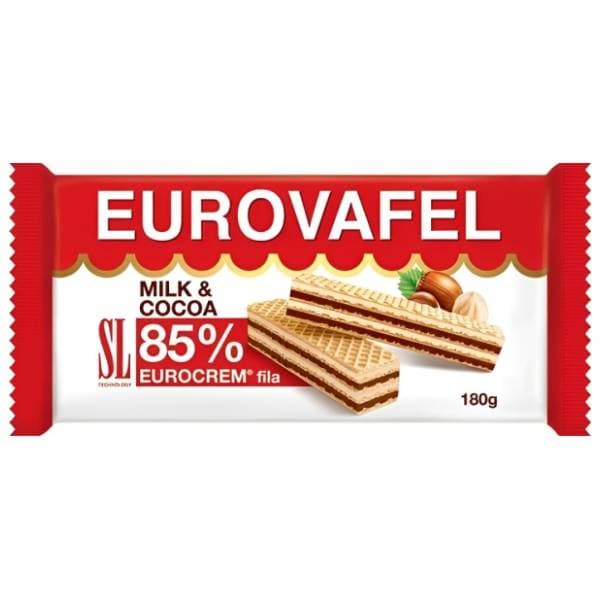 Napolitanke SWISSLION Eurovafel 85% Eurokrem fila 180g 0