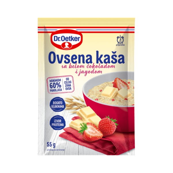 DR.OETKER ovsena kaša jagoda bela čokolada 55g 0