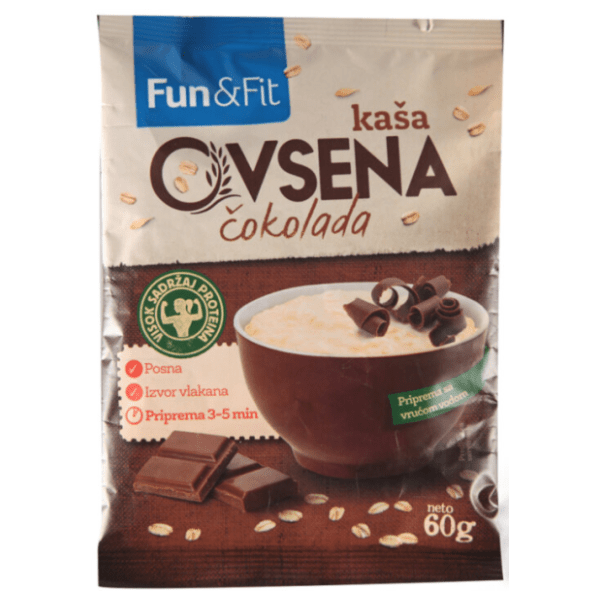 FUN & FIT ovsena kaša čokolada 60g 0