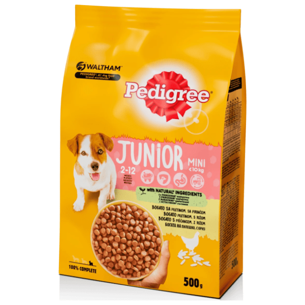 PEDIGREE Junior mini piletina i pirinač 500g 0