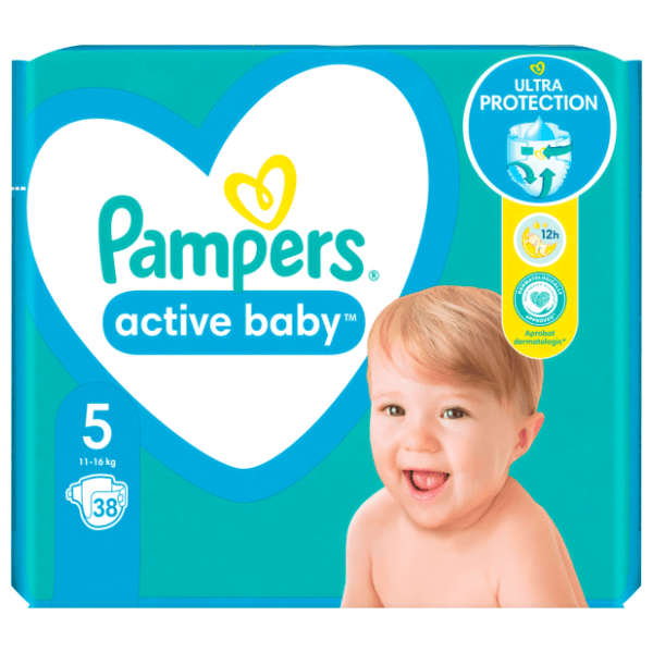 PAMPERS pelene active baby 5 38kom 0