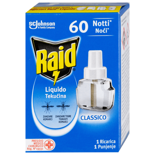 RAID tečnost za aparat protiv komaraca 60 noći 42ml 0