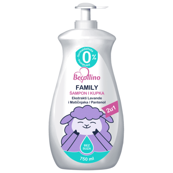 Šampon i kupka BECOLLINO family 2u1 750ml 0