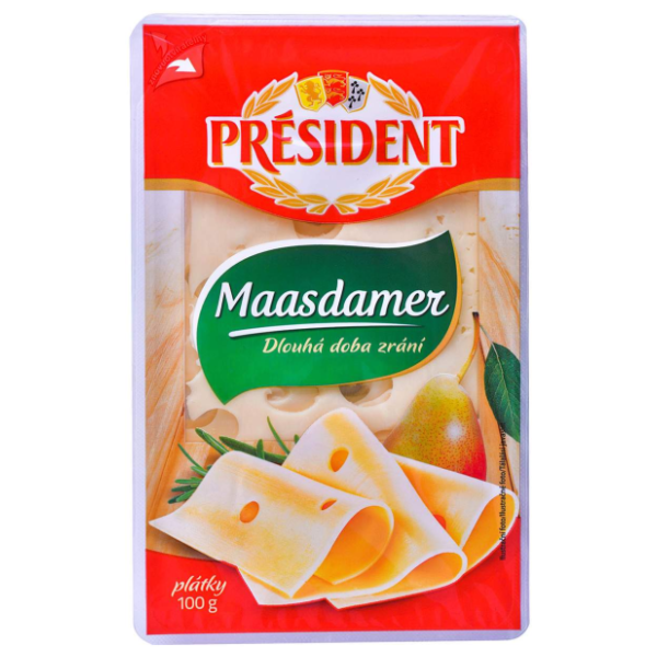 PRESIDENT sir Maasdamer slajs 100g 0