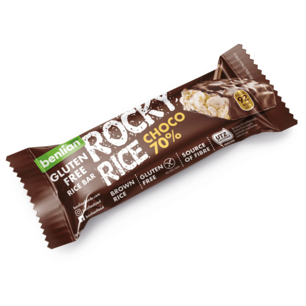 Štanglica BENLIAN Rocky rice choco 70% kakao 18g 0