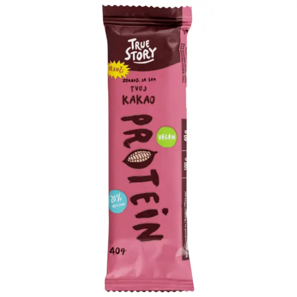 Štanglica TRUE STORY protein bar kakao 40g 0