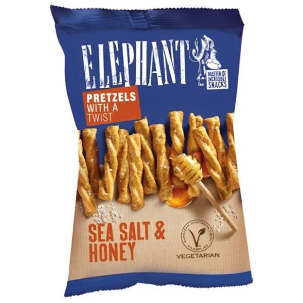 Štapići ELEPHANT Twists sea salt & honey 160g 0