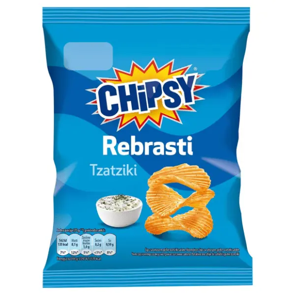 Čips CHIPSY rebrasti Tzatziki 25g 0