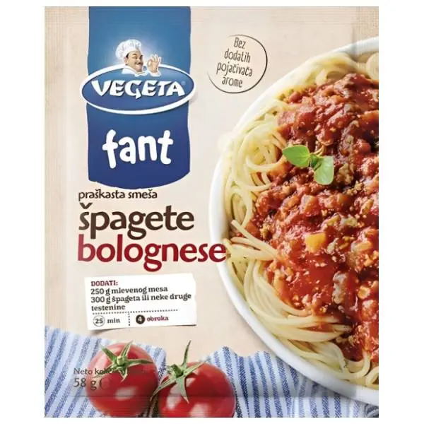 Dodatak VEGETA Fant špagete bolognese 58g 0
