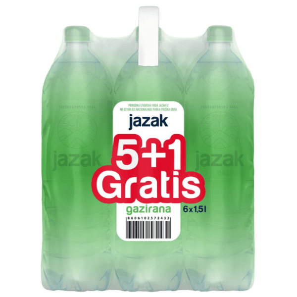 Gazirana voda JAZAK 1,5l 5+1 gratis 0