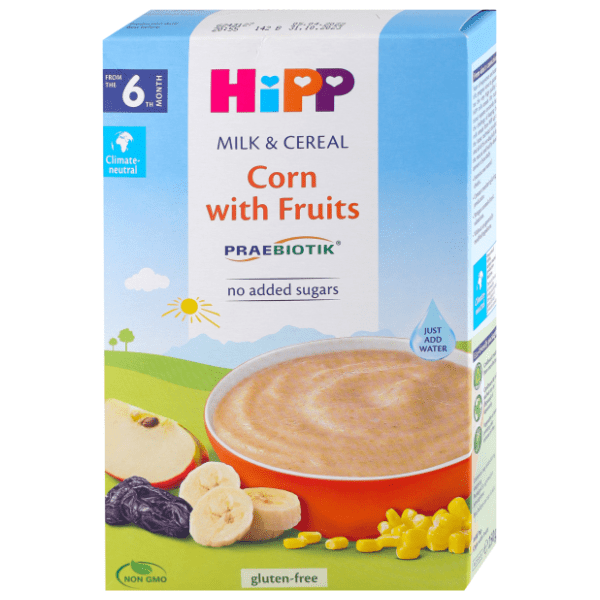 HIPP instant mlečna kašica kukuruz i voće 250g 0