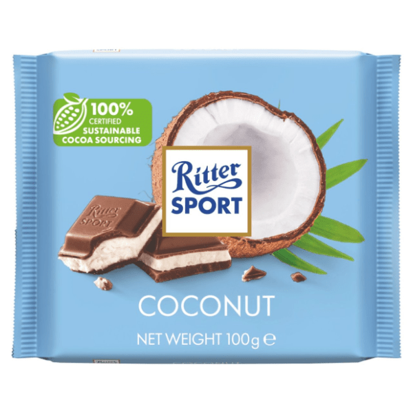 Čokolada RITTER SPORT mlečna kokos 100g 0