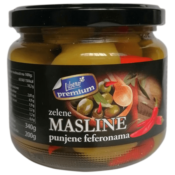 LIBERO premium zelene masline sa feferonama 340g 0