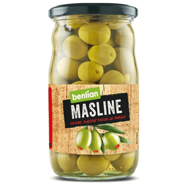 BENLIAN zelene masline sa paprikom 700g 0