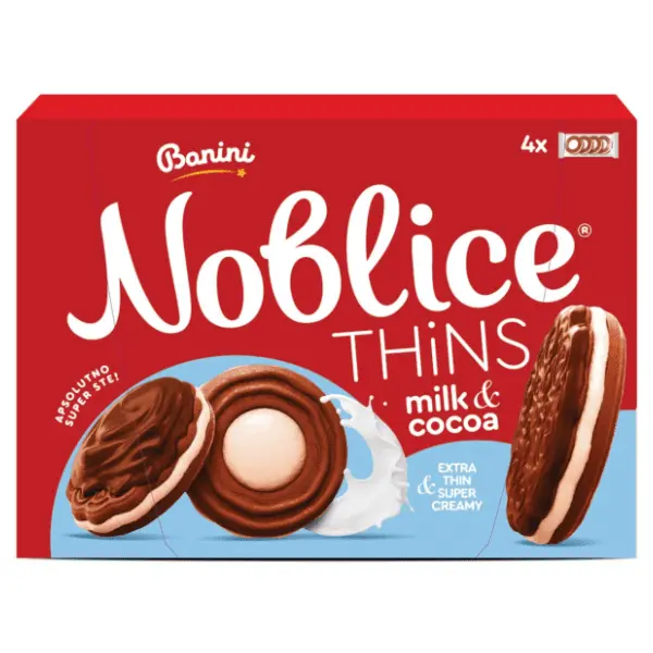 NOBLICE keks Thins milk & cocoa 190g 0
