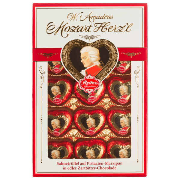 Bombonjera MOZART srce 150g 0