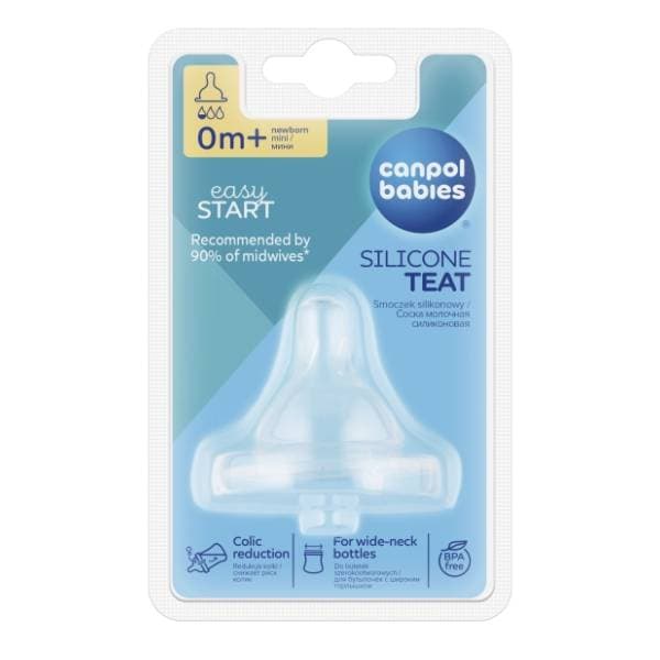 CANPOL BABIES Wide Neck silikonska cucla (0m+) 1