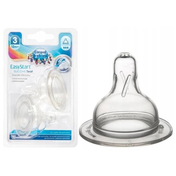 CANPOL BABIES Wide Neck silikonska cucla (12m+) 2kom 1