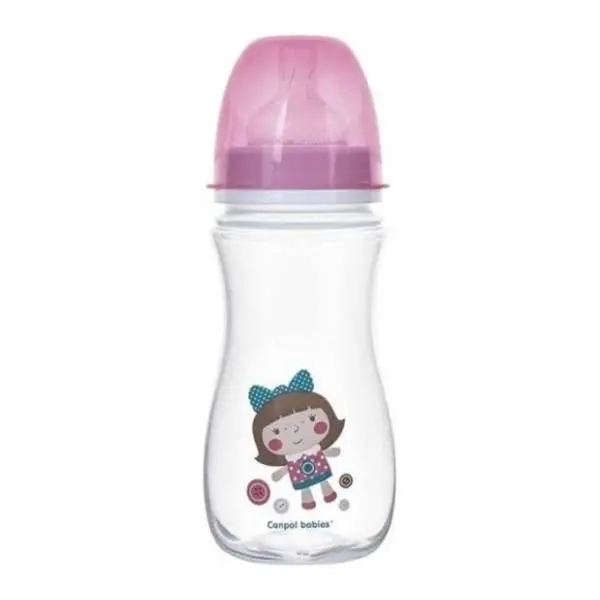 CANPOL BABIES Toys Doll Anti-colic flašica 300ml roze 0