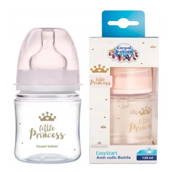 CANPOL BABIES Wide Neck Royal Baby flašica 120ml roze 1