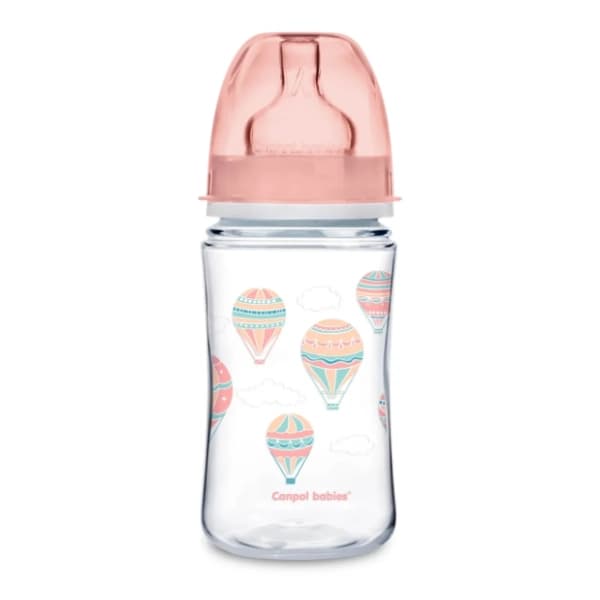 CANPOL BABIES Clouds plastična flašica 240ml roze 0