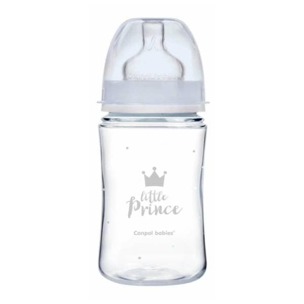 CANPOL BABIES Wide Neck Royal Baby flašica 240ml plava 0