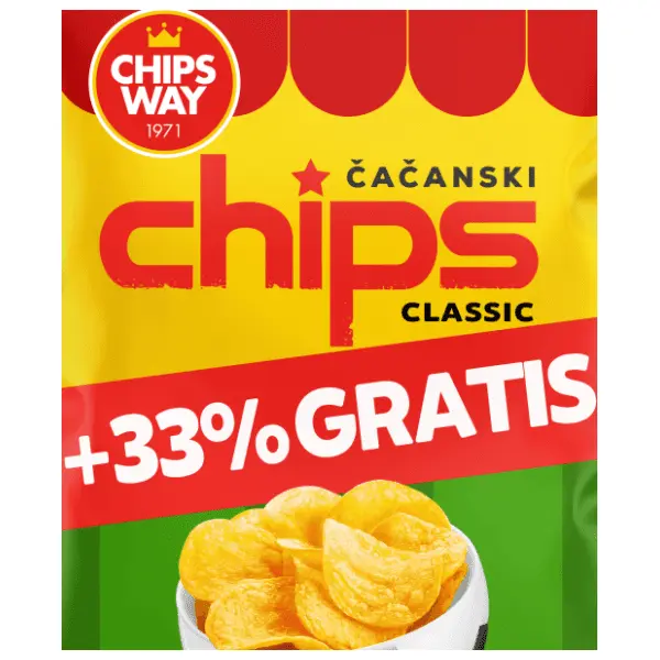 CHIPS WAY classic 150g + 33% gratis 0