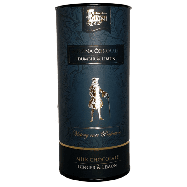 Crna čokolada EUGEN mini choco tube ginger & lemon 100g 0