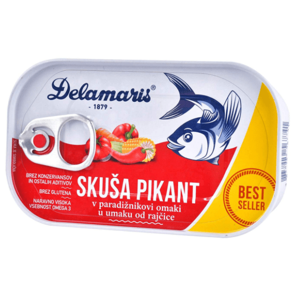 DELAMARIS skuša sa povrćem pikant 125g 0