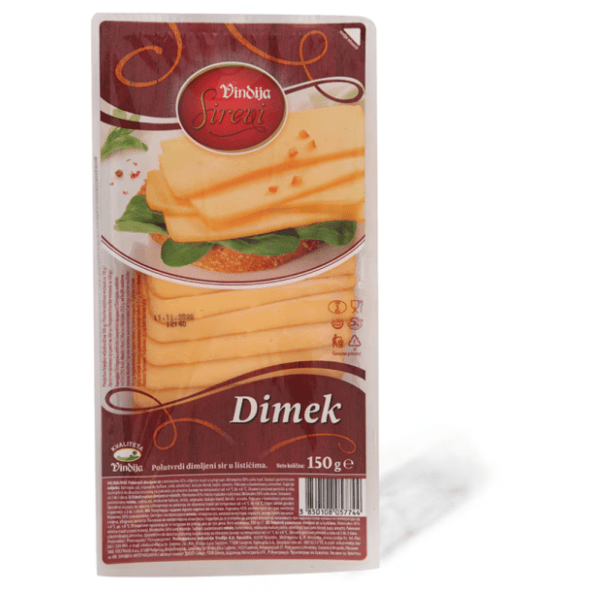 Dimljeni sir VINDIJA Dimek slajs 150g 0