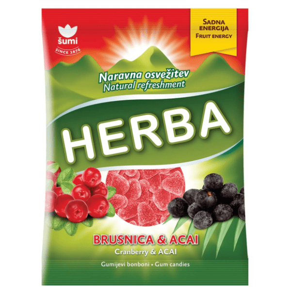 Gumene bombone HERBA brusnica acai 90g 0