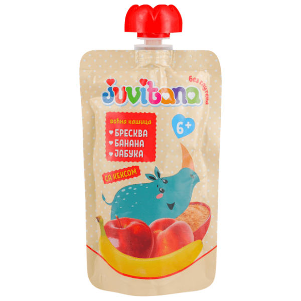 JUVITANA kašica breskva banana jabuka keks 100g 0