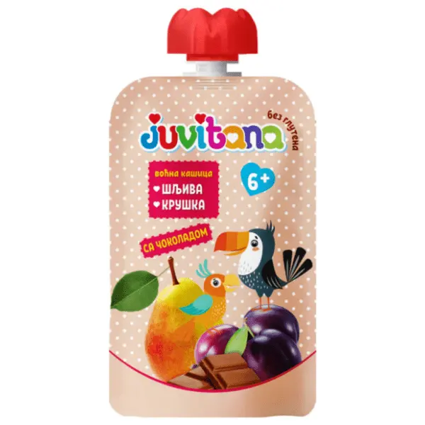 JUVITANA kašica šljiva i kruša sa čokoladom 100g 0