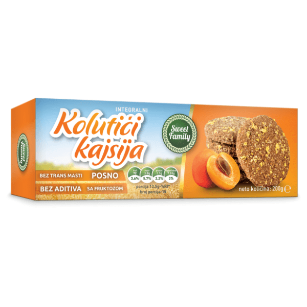 Keks SWEET FAMILY kolutići kajsija 200g 0