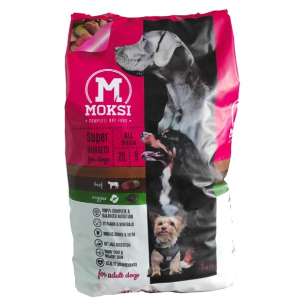 MOKSI hrana za pse govedina i povrće 3kg 0