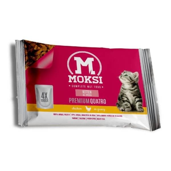 MOKSI hrana za mačke piletina 4x100g 0