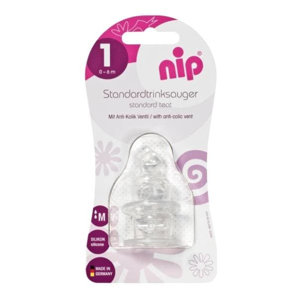 NIP silikonska cucla M (0-6m) 2kom 1