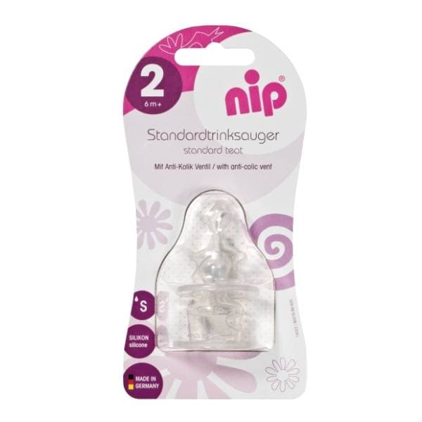 NIP silikonska cucla S (6m+) 2kom 1