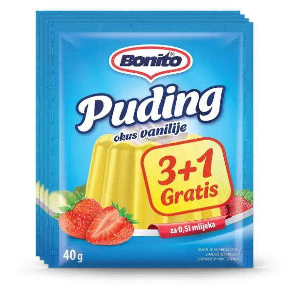 Puding vanila BONITO 160g 3+1 gratis 0
