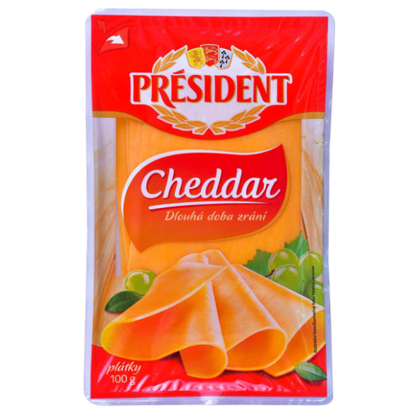Sir PRESIDENT cheddar slajs 100g 0