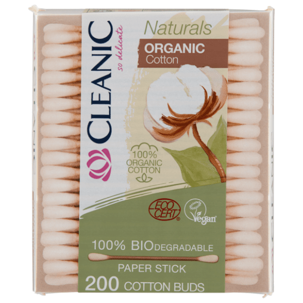 Štapići za uši CLEANIC Naturals Organic 200kom 0