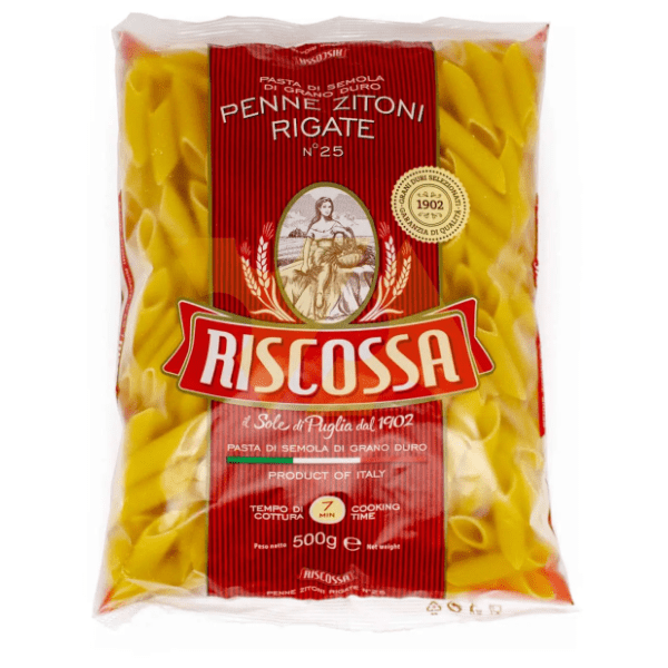 Testenina RISCOSSA penne zitoni rigate 500g 0