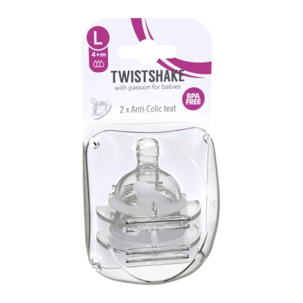TWISTSHAKE Anti-Colic silikonska cucla L (4m+) 1