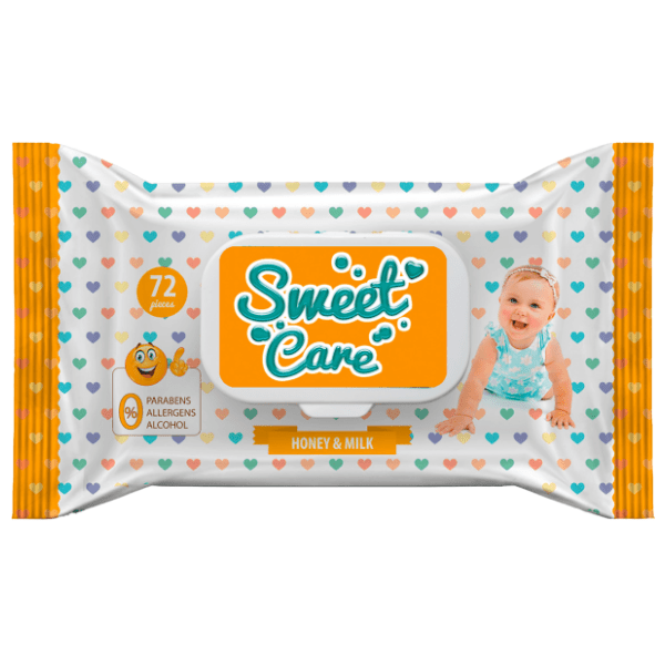 Vlažne maramice SWEET CARE Milk & Honey 72kom 0
