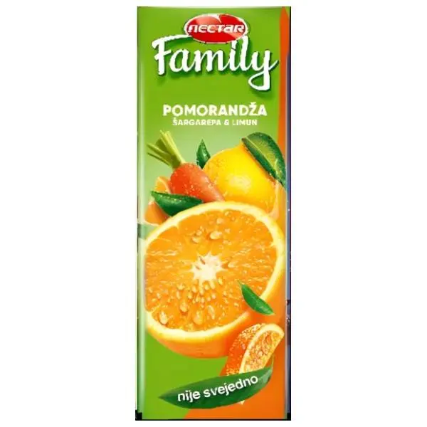Voćni sok NECTAR Family pomorandža šargarepa limun 1,5l 0