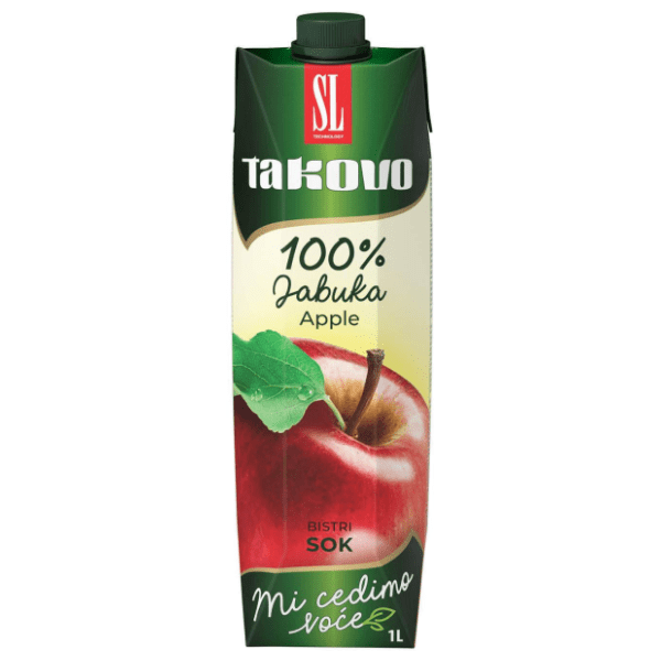 Voćni sok TAKOVO 100% jabuka 1l 0